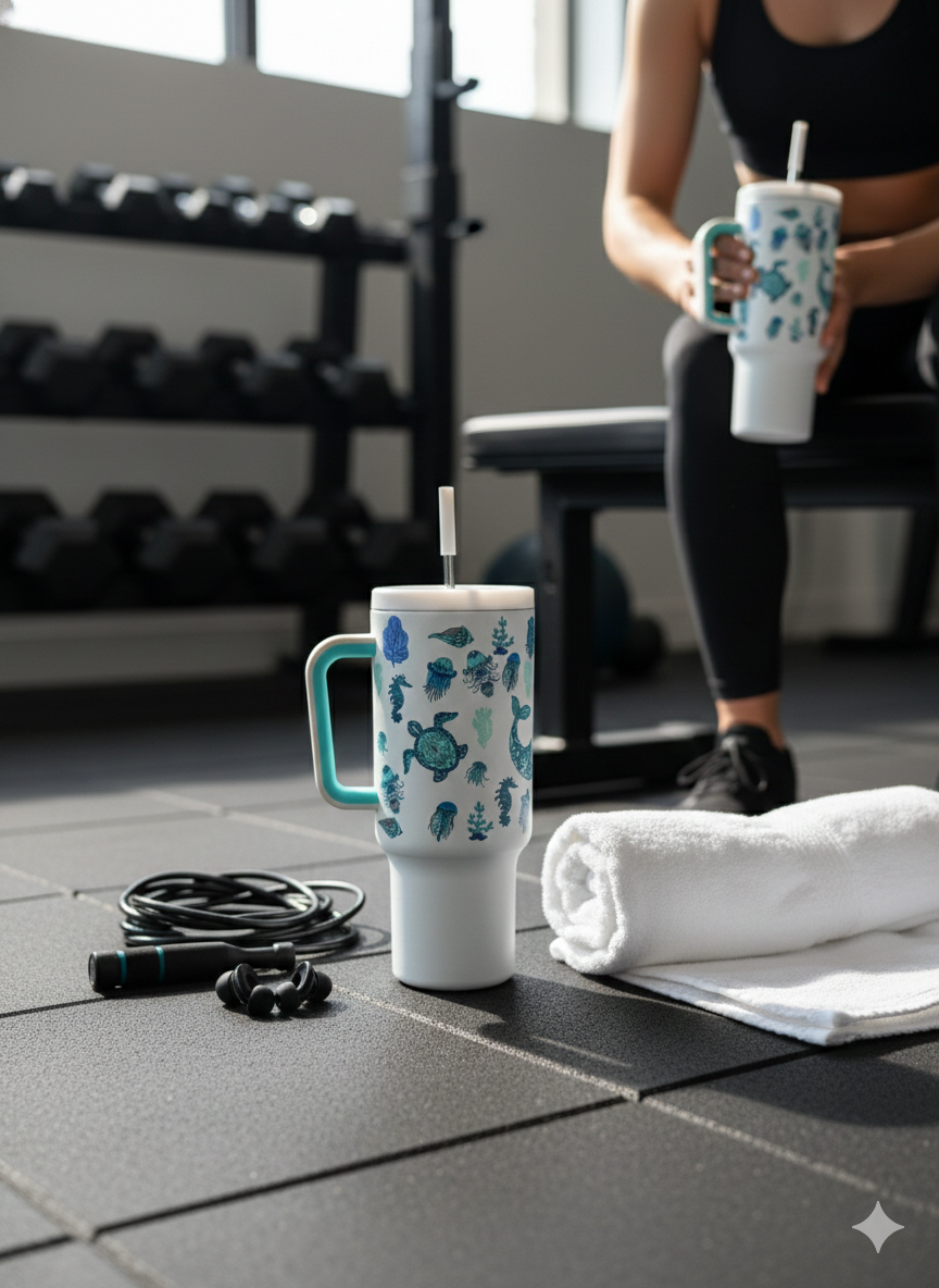 White Ocean – Tumbler 40oz Premium Minimalista