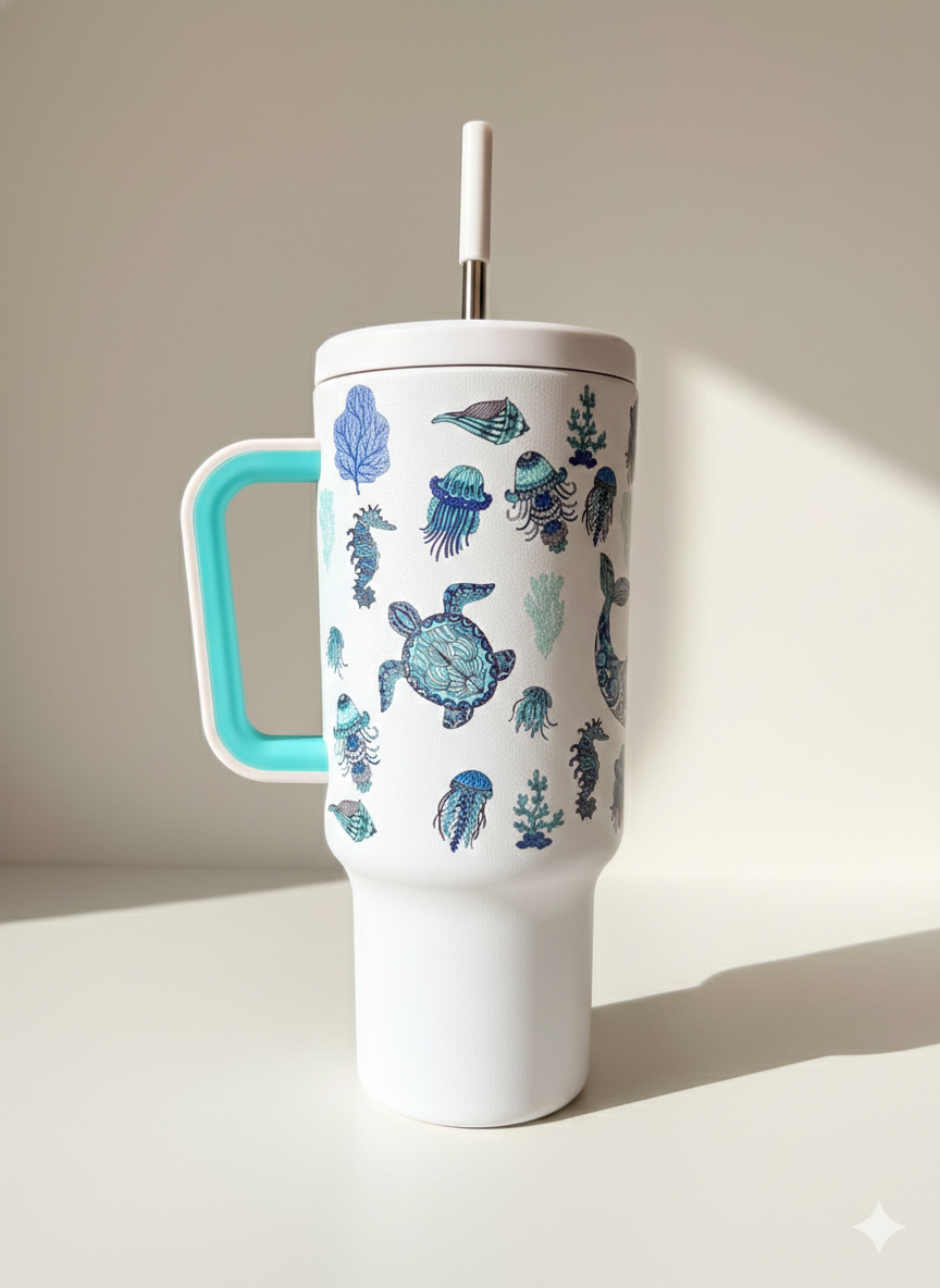 White Ocean – Tumbler 40oz Premium Minimalista