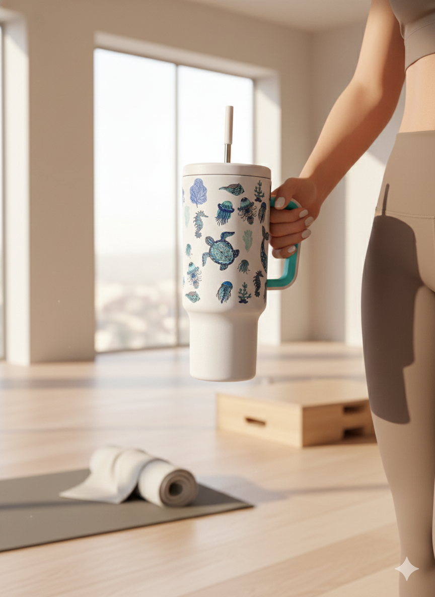 White Ocean – Tumbler 40oz Premium Minimalista