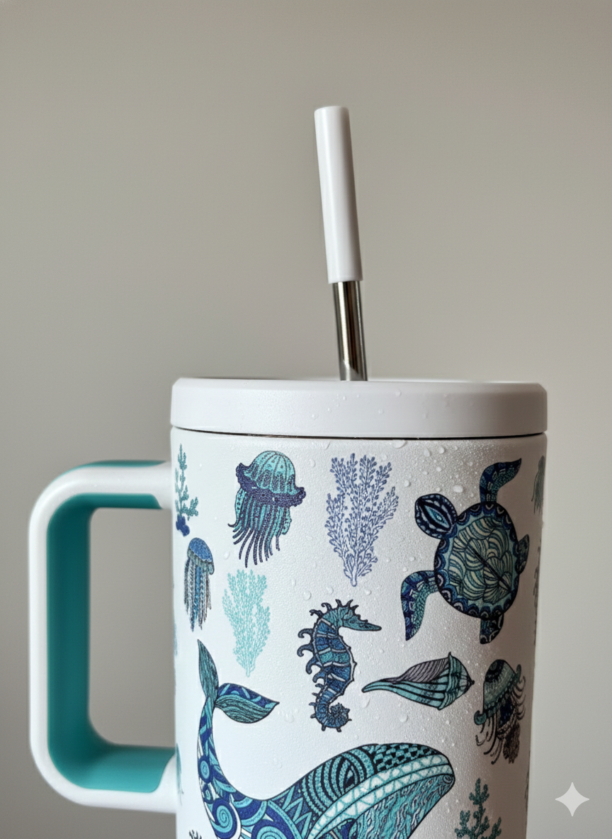 White Ocean – Tumbler 40oz Premium Minimalista