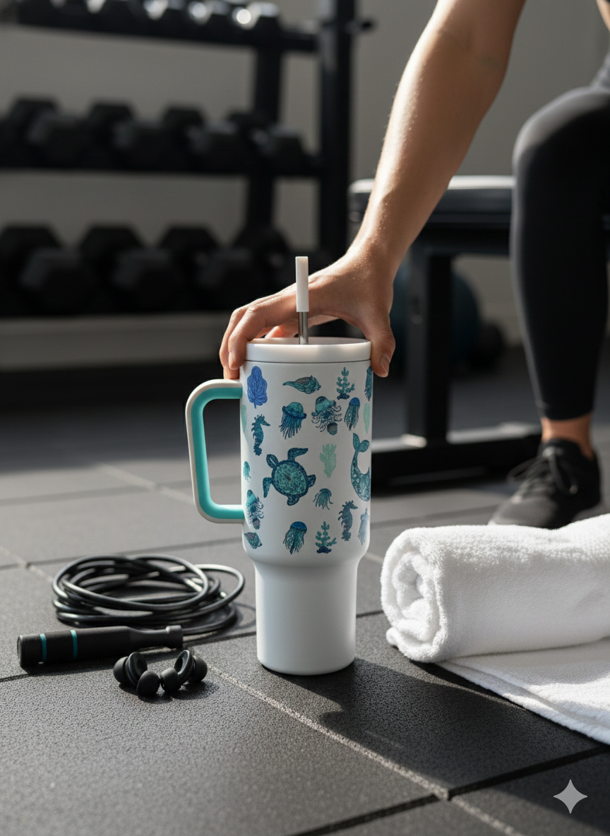 White Ocean – Tumbler 40oz Premium Minimalista